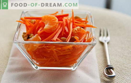 Insalate di carote - ricette semplici per spuntini soleggiati! Insalate semplici di carote con carne, mele, noci, verdure