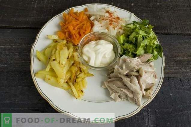 Insalata di verdure con carne arcobaleno