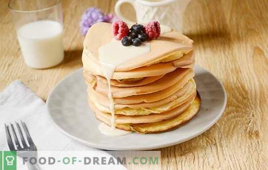 Pancakes sul latte: versione americana asciutta delle solite frittelle! Ricetta fotografica dettagliata dell'autore di pancake sul latte - semplice yummy