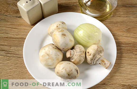 Fried mushrooms with onions: the right cooking technology. Step-by-step photo-recipe for cooking champignons with onions