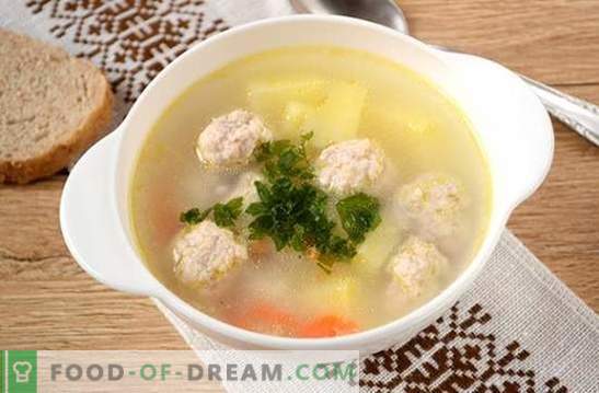 Zuppa con polpette di maiale tritate: ricetta fotografica! Minestra leggera e nutriente per tutta la famiglia in 45 minuti