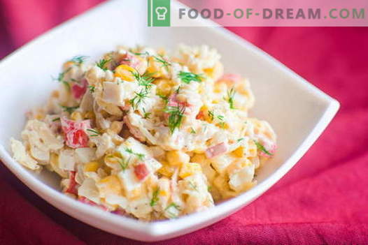 Insalata di granchio - le migliori ricette. Come cucinare correttamente e gustoso un'insalata di bastoncini di granchio.