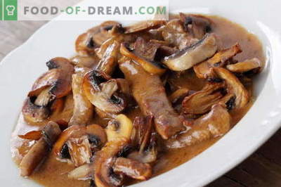 Carne com cogumelos - as melhores receitas. Como corretamente e saboroso cozinhar carne com cogumelos.