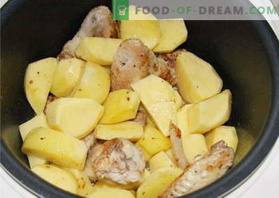 Pollo con patate in una pentola a cottura lenta - le migliori ricette. Come cucinare correttamente e gustoso in un pollo a cottura lenta con patate.