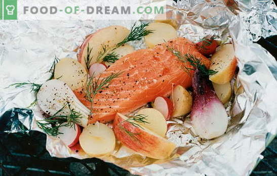 Pesce rosso in lamina al forno - una prelibatezza! Ricette per pesce rosso in lamina al forno con patate, pomodori, capperi e olive