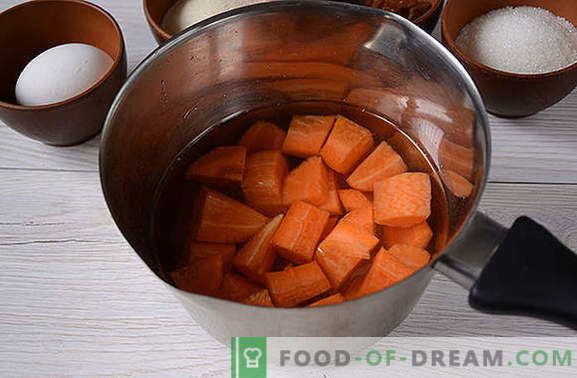 Casseruola di carote: brillante e gustosa, quasi come una torta! Autore passo dopo passo foto-ricetta utile carota casseruola