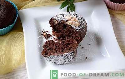 I muffin al cioccolato sono un ottimo inizio di giornata. Autore passo dopo passo ricetta foto di muffin al cioccolato con semolino