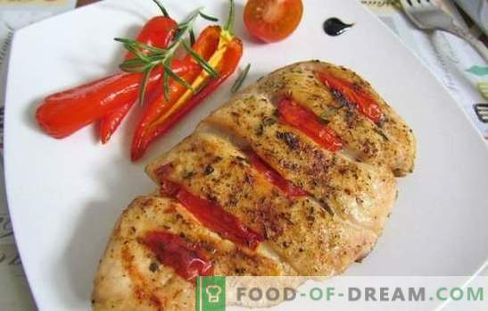 Petto di pollo con pomodori: le 10 migliori ricette dell'autore. Friggere, cuocere a fuoco lento, cuocere il petto di pollo con il pomodoro