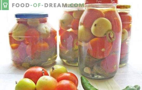Pomodori rossi e verdi con mele per l'inverno: serviti! Ricette di pomodori in scatola, salati e in salamoia con mele per l'inverno