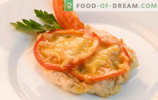 Ricette per filetto di pollo con pomodori e formaggio in forno. Cucinare il filetto di pollo con pomodori e formaggio nel forno - veloce, facile!