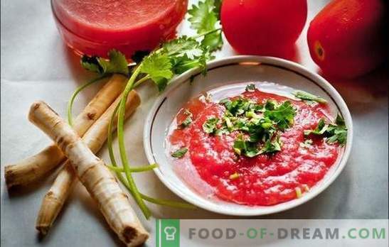 Рен со домати и лук - вкусно глупости! Како да се готви hrenerish зачини со домати и лук на различни начини