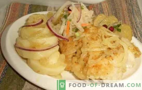 Merluzzo con cipolle: prepariamo pesce sano e gustoso in forno. Ricette per merluzzo con cipolle e carote, verdure, formaggi, ecc.