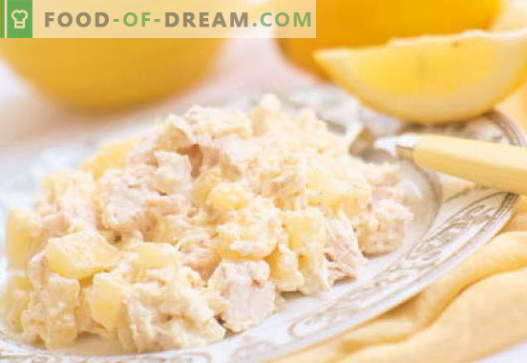 Insalata di pollo con ananas e formaggio - le migliori ricette. Come cucinare correttamente e gustoso un'insalata di pollo con ananas e formaggio.