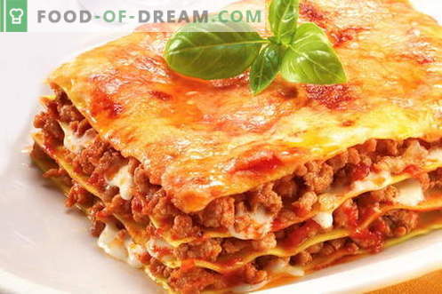 Lasagna: le migliori ricette. Come preparare una buona e gustosa lasagna cotta.