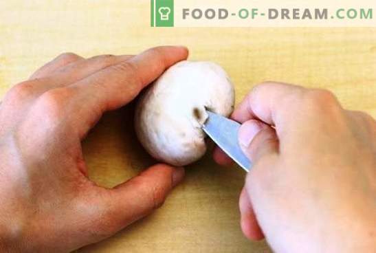 Come pulire champignons: per bollire, friggere, marinare. I funghi pranzi puliti prima della cottura e perché?