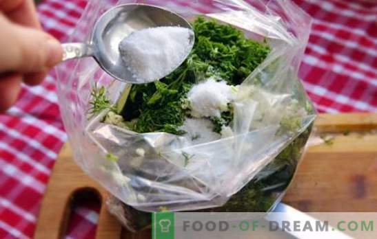 Cetrioli salati nel pacchetto: risparmiando tempo e spazio! Ricette istantanee di cetrioli salati nel pacchetto!