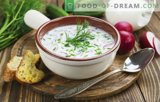 Okroshka, zuppa di barbabietola e altre zuppe su kefir, vegetale e con carne. Ricette italiane, spagnole e russe per zuppe su kefir