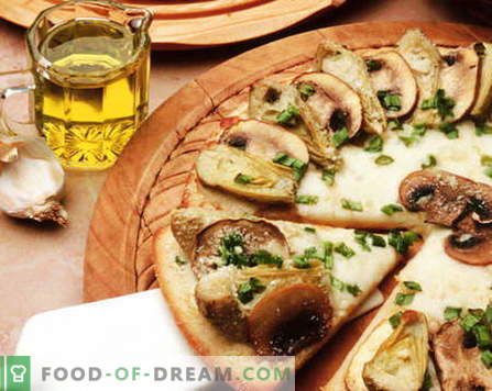 Pizza con funghi - le migliori ricette. Come cucinare correttamente e gustosa pizza ai funghi.