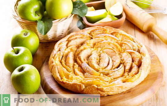 Come preparare rapidamente una torta di pasta sfoglia con le mele. Torta a strati di mela, cannella, uva passa e marmellata di albicocche