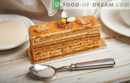 Torta al miele: ricetta passo-passo con una foto della tua torta preferita. Cucinare a casa con ricette step-by-step con una foto di un dolce classico o torta al miele nocciola