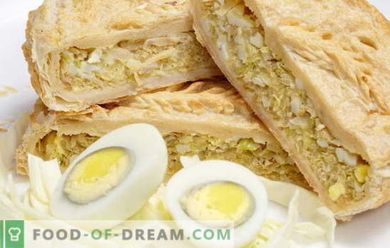 Sfogliatina con cipolle, uova: con e senza lievito. Torta di ricette originali con cipolle e pasta sfoglia all'uovo
