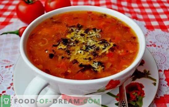 Zuppa con pomodori - un classico. Ricette mondiali per cucinare zuppe con pomodori: gustoso, salutare, insolitamente