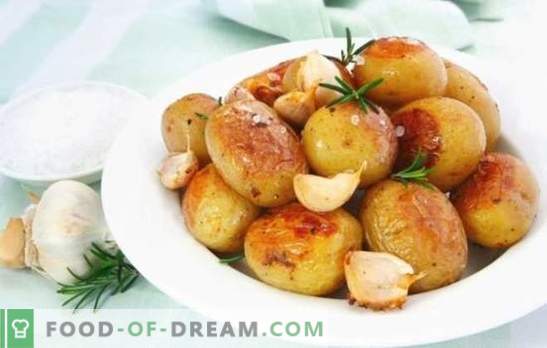 La patata con l'aglio è soddisfacente e salutare. Opzioni di cottura per patate preferite di tutti con aglio
