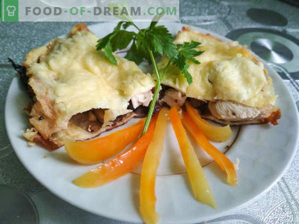 Ricetta per brezza con funghi e pollo: un piatto della cucina francese, ricetta di cucina con foto